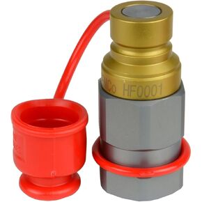 TEMCo 1/2" Female NPT Thread 1/2" Body Male Hydraulic Coupler ISO 16028 Flat Face Quick Connect - HF0001