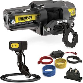 Champion Power Equipment XL 3500-lb. ATV/UTV Synthetic Rope Winch Kit
