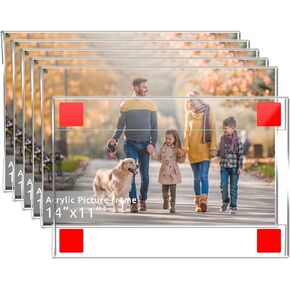 8x10 Picture frame Horizontal,Photo Frame with Double Sided Tape Adhesive,Clear Acrylic 8 x 10 frame,Picture Frames 8 by 10 for Photo Poster Office, Home, Store, Restaurant, No Drilling (6 Pack)