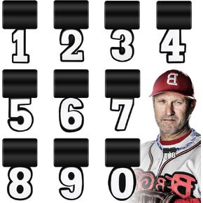 Silicone Number 0-9 Sports Number Pendants Baseball Necklace for Fans10 PCS