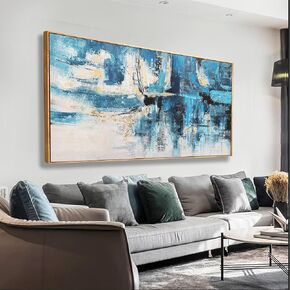 Framed Wall Art Large Size Oil Painting Wall Art Plant Wall Decor Pictures For Bedroom Gray And White Flowers Natural Scenery Canvas Wall Decorations Modern Artwork For Living Room Dinning Room Home Office 29 X 58 Inch