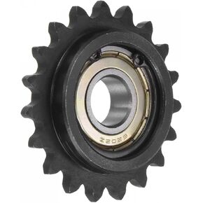 uxcell #35 Chain Idler Sprocket, 15mm Bore 3/8" Pitch 19 Tooth Tensioner, Black Oxide Finished C45 Carbon Steel with Insert Single Bearing for ISO 06C Chains