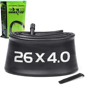 1 Pack 26x4 Fat Tire Tube with AV 32mm, 26x3.5-4.5 Fat Bike Tubes Heavy Duty with 1 Tire Lever, 26 x 4.0 Premium Butyl Rubber Bike Tube for Road/MTB/E Bike 26 x 3.50, 26 x 4.0, 26 x 4.5 by Hydencamm