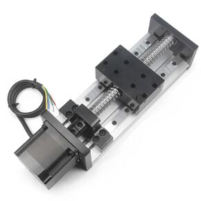 Zeberoxyz Dual Linear Rail Guide Ballscrew SFU1605 with Square Linear Rails with NEMA23 Stepper Motor, 150mm Effective Stroke Length for CNC Router Parts X Y Z Linear Stage Actuator (150mm Stroke)