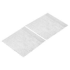 PATIKIL 8" x 8" 304 Stainless Steel Perforated Sheet, 2pcs 0.2" Hole 19GA Expanded Metal Mesh Plate Screen Decorative Meshes for Ventilation Grill Smoking