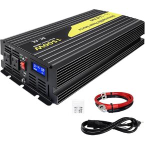 1500W Sump Pump Battery Backup Power System with LCD Display and Automatic Battery Backup Switching for Continuous Operation of Sump Pumps in the Event of an Emergency or Power Outage (Black)