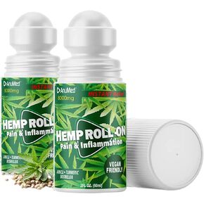 ANUMED - Hemp Roll-On 8000mg Fast Acting, Long Lasting, Maximum Strength with Arnica + Turmeric for Natural Recovery, Joint, Muscle. 2 Packs of (2oz)