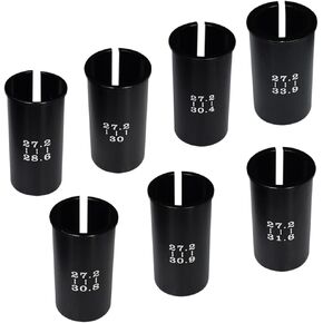 Set of 7 Sizes Bike Seat Post Adapter Shim Seat Post Adapter Bicycle Seat Tube Conversion Sleeve 27.2mm to 28.6/30/30.4/30.8/30.9/31.6/33.9mm 60mm Aluminum Alloy for Road Mountain Bike MTB