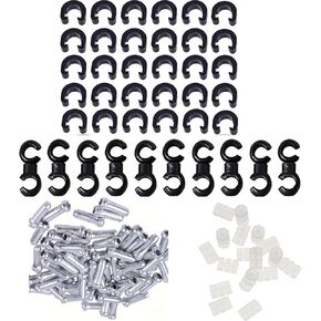 80 Pcs MTB Bike Road Bicycle c-Clips Clamps Housing Hose Guide S-Hook Clips Hook Bicycle Cable Donuts O-Ring Brake Cable Donut Housing Repair Accessories Shift Cable End Crimps Alloy Road Caps