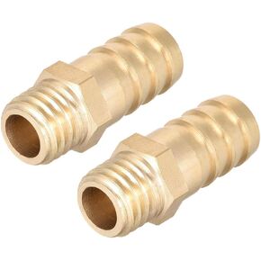 uxcell Brass Fitting Connector Metric M12-1.75 Male to Barb Fit Hose ID 12mm 2pcs
