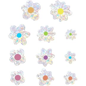 4 Sheets Bird Anti Collision Window Stickers, Bird Window Strike Prevention Rainbow Prism Window Clings Static Decals to Protect Wild Birds Against Glass (Daisy)