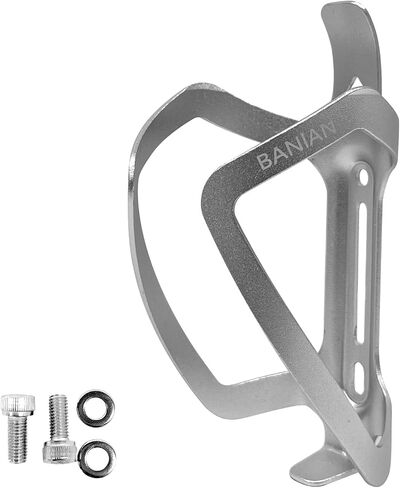 BANIAN Bike Water Bottle Holder with Screws Tool Universal Ultralight Plastic Bicycle Bottle Cage Water Drink Holder Rack for MTB Road Mountain Bikes (Silver) in Saudi Arabia