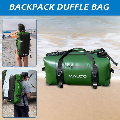 Malo'o Airtight Waterproof Adventure Duffle - Ideal for Kayaking, Camping, Beach, Fishing, Boating, Hiking - Water-Tight Zipper in Saudi Arabia