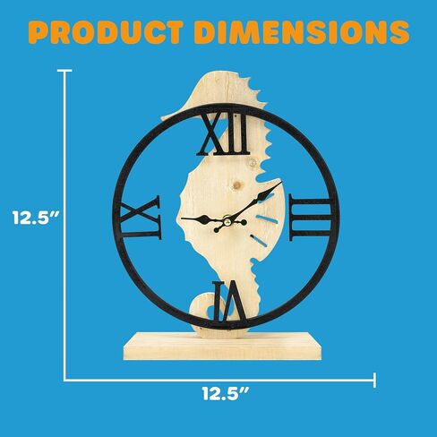 Wooden Wall Clock - Coastal, Nautical, and Beach Themed | Decorative and Aesthetic 14" Timepiece | Ideal Office or Home Decor | Living Room, Bedroom, or Beach House | Crab (Die Cut) in Kuwait