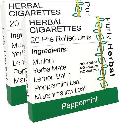 Herbal Cigarettes | Peppermint | 40 Herbal Cigarettes | Tobacco & Nicotine Free | Premium Blend, Green in Saudi Arabia