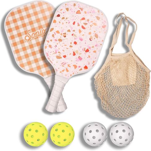 Sonix | Pickleball Paddles Set of 2 | Fiberglass Surface Pickleball Set with 2 Rackets, 4 Balls, & Bag in Saudi Arabia