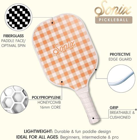 Sonix | Pickleball Paddles Set of 2 | Fiberglass Surface Pickleball Set with 2 Rackets, 4 Balls, & Bag in Saudi Arabia