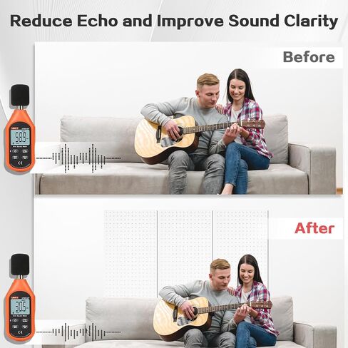 3 عبوات من الألواح الصوتية الكبيرة، 48 بوصة × 24 بوصة × 0.4 بوصة، لوحات جدارية عازلة للصوت ذاتية اللصق، لوحات تزيينية ممتصة للصوت لمكتب الاستوديو المنزلي (خط مجوف، أبيض) in Kuwait