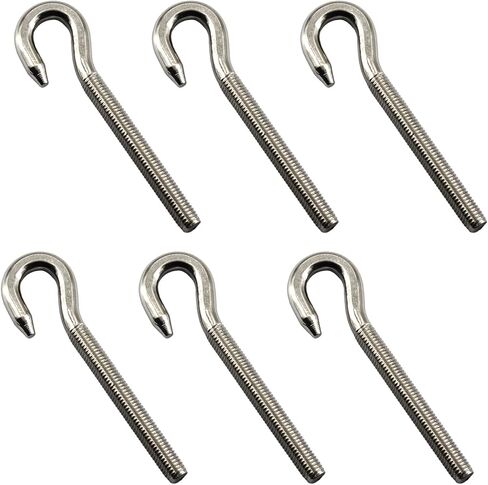 20Pcs Stainless Steel M5 Eye Bolt Long Shank Threaded Rod Round Hook Eyelet Bolt Screw in Saudi Arabia