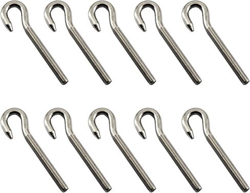20Pcs Stainless Steel M5 Eye Bolt Long Shank Threaded Rod Round Hook Eyelet Bolt Screw in Saudi Arabia