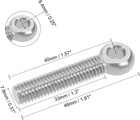 uxcell M5 x 25mm 304 Stainless Steel Machine Shoulder Lift Eye Bolt Rigging 5pcs in Saudi Arabia