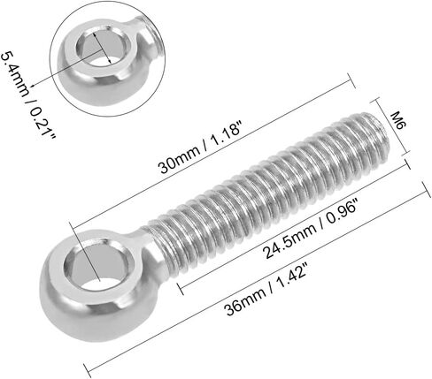 uxcell M5 x 25mm 304 Stainless Steel Machine Shoulder Lift Eye Bolt Rigging 5pcs in Saudi Arabia