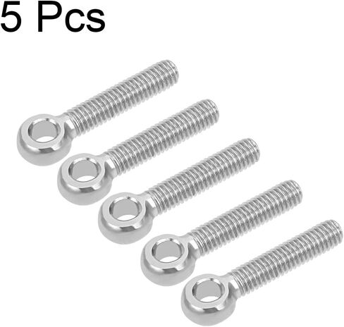 uxcell M5 x 25mm 304 Stainless Steel Machine Shoulder Lift Eye Bolt Rigging 5pcs in Saudi Arabia