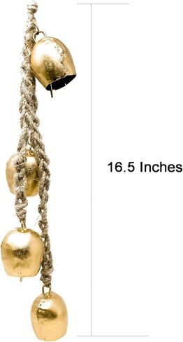 جرس من الحديد المطاوع، مصنوع يدويًا من النحاس، حبل معلق على الحائط، 4 جرس in Kuwait