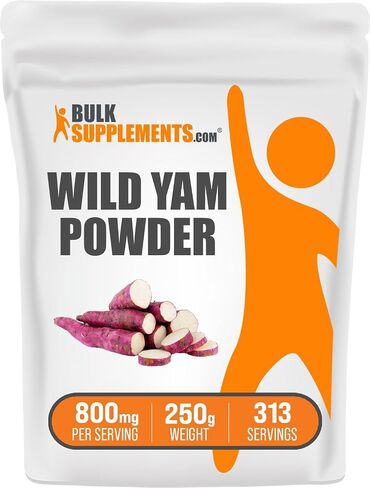 BulkSupplements.com Wild Yam Powder - Herbal Supplement, Wild Yam Supplement, Wild Yam Root Powder - Gluten Free, 800mg per Serving, 500g (1.1 lbs) (Pack of 1) in Saudi Arabia