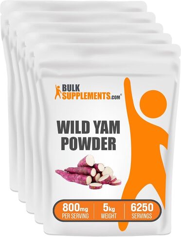 BulkSupplements.com Wild Yam Powder - Herbal Supplement, Wild Yam Supplement, Wild Yam Root Powder - Gluten Free, 800mg per Serving, 500g (1.1 lbs) (Pack of 1) in Saudi Arabia