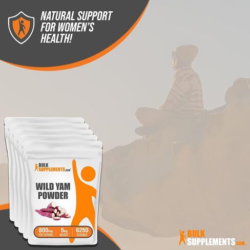 BulkSupplements.com Wild Yam Powder - Herbal Supplement, Wild Yam Supplement, Wild Yam Root Powder - Gluten Free, 800mg per Serving, 500g (1.1 lbs) (Pack of 1) in Saudi Arabia