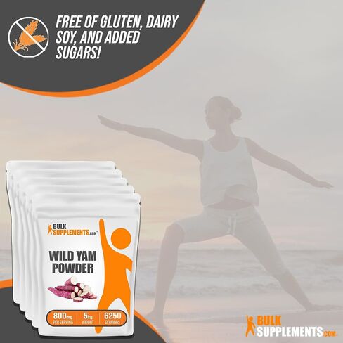 BulkSupplements.com Wild Yam Powder - Herbal Supplement, Wild Yam Supplement, Wild Yam Root Powder - Gluten Free, 800mg per Serving, 500g (1.1 lbs) (Pack of 1) in Saudi Arabia