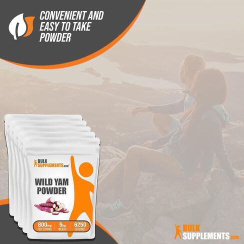 BulkSupplements.com Wild Yam Powder - Herbal Supplement, Wild Yam Supplement, Wild Yam Root Powder - Gluten Free, 800mg per Serving, 500g (1.1 lbs) (Pack of 1) in Saudi Arabia