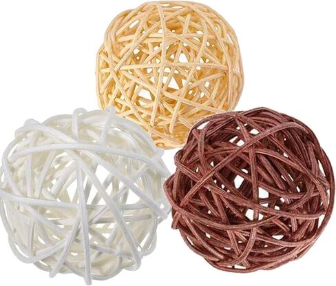 15pcs 2 Inch Wicker Rattan Balls for Vase Filler, House Ornament, Christmas Tree Garden Wedding Party Coffee Table Decoration,Craft DIY (Black Red White) in Saudi Arabia