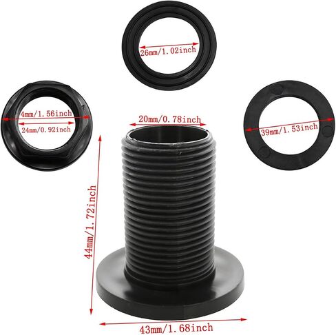 2 قطعة 3/4 "ذكر إلى 1/2" أنثى تركيبات خزان مزدوجة الخيوط تركيبات حاجز PVC الخيوط الحاجز دلو خزان المياه صنبور حوض الاستحمام (أسود) in Saudi Arabia