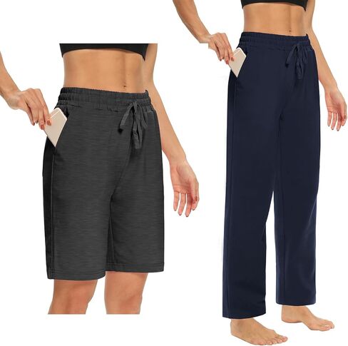 سراويل قصيرة كاجوال فضفاضة ومريحة للنساء من DIBAOLONG مع جيوب in Kuwait