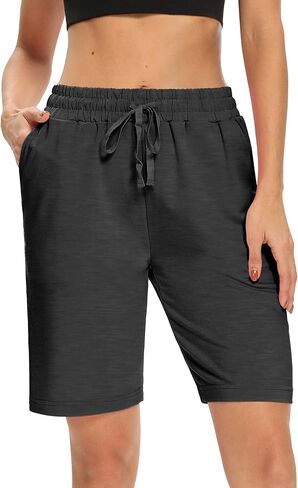 سراويل قصيرة كاجوال فضفاضة ومريحة للنساء من DIBAOLONG مع جيوب in Kuwait