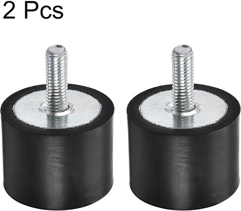 uxcell M8 Rubber Mounts, 2pcs Male Thread Vibration Isolator Shock Absorber, for Garage Motor Air Compressor Car Boat Bobbins, D40mmxH20mm in Saudi Arabia