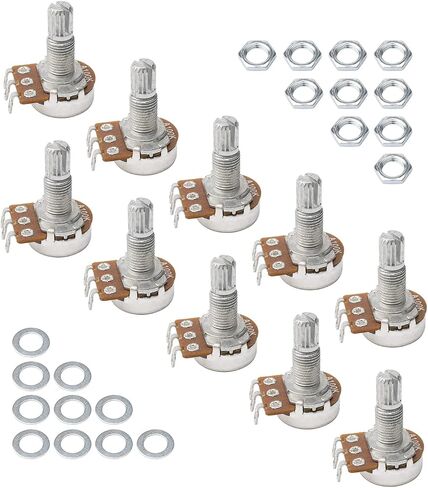 Guitar Potentiometer Audio Pots A100K for Electric Guitar Bass Volume Knob Pots Shaft 0.7", 10 Pcs in Saudi Arabia