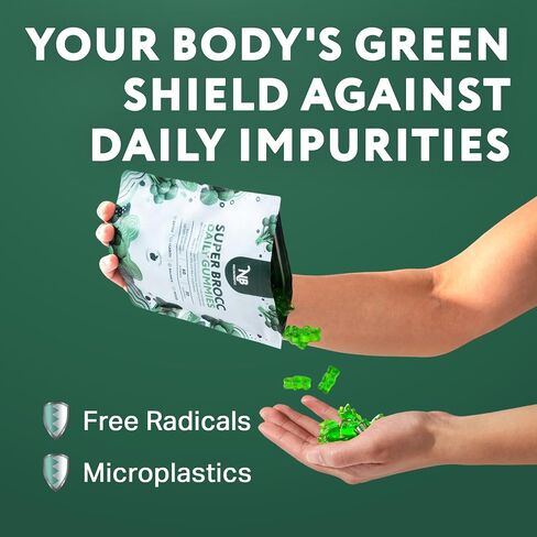 NeuroBrocc Sulforaphane Supplement Gummies - Potent Broccoli Sprout Extract Supplement - 60 Vegan Friendly Green Apple Flavor Gummies in Saudi Arabia