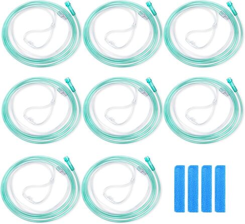 7 Foot Green Nasal Cannulas for Oxygen, Standard Kink Resistant Cannula Nasal Tubing for 0xygen - 4 Pack Oxygen Cannula with 1 Pair Ear Cusions in Saudi Arabia