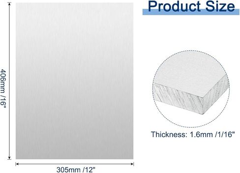 MECCANIXITY 6061 T6 Aluminum Sheet, 10 x 17 x 1/16 Inch Rectangle Heat-treatable Aluminum Sheet Flat Metal Plate Covered with Protective Film for Industrial, Crafting in Saudi Arabia