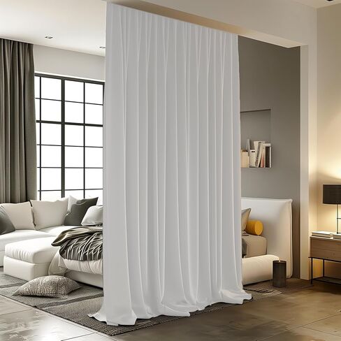 Room Divider Curtains with Ceiling Track, 95% Blackout Heavy Track Ceiling Curtains Noise Reduction Privacy Curtain Track System Kits, 15 ft Wide x 9 ft Tall, Black, 1 Panel in Saudi Arabia
