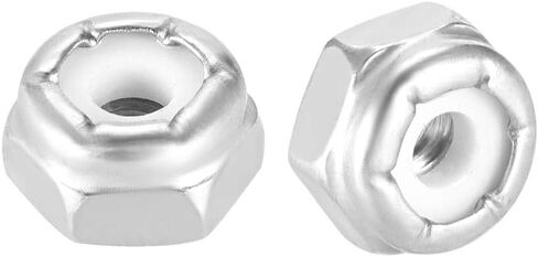 uxcell 4#-40 Nylon Insert Hex Lock Nuts, 304 Stainless Steel, Plain Finish, Pack of 20 in Saudi Arabia