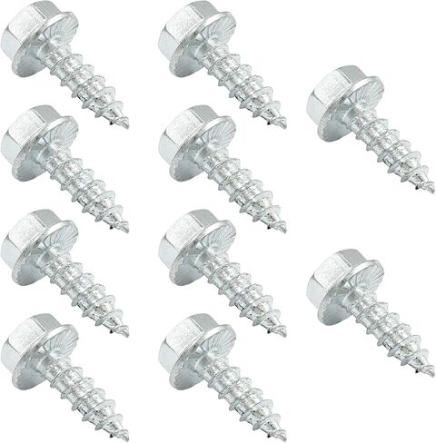 10 Pcs M6 x 20mm License Plate Screws, Cross Hexagonal Flange Cross Head Screws, Carbon Steel Self-Tapping Screw, Black in Saudi Arabia
