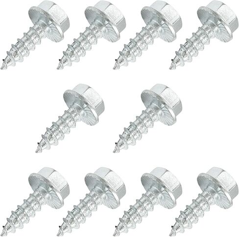 10 Pcs M6 x 20mm License Plate Screws, Cross Hexagonal Flange Cross Head Screws, Carbon Steel Self-Tapping Screw, Black in Saudi Arabia