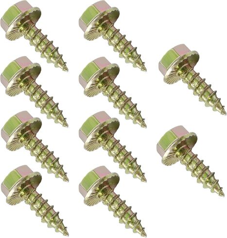 10 Pcs M6 x 20mm License Plate Screws, Cross Hexagonal Flange Cross Head Screws, Carbon Steel Self-Tapping Screw, Black in Saudi Arabia