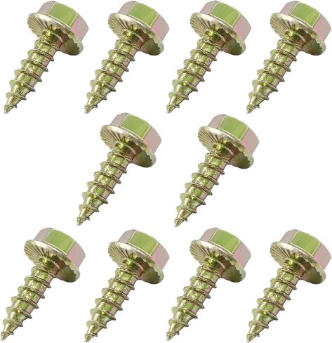 10 Pcs M6 x 20mm License Plate Screws, Cross Hexagonal Flange Cross Head Screws, Carbon Steel Self-Tapping Screw, Black in Saudi Arabia