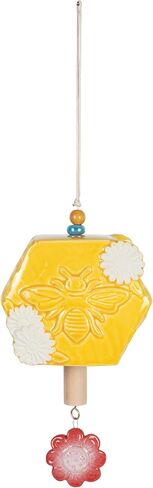 Carson Ceramic Bell - Stoneware Decorative Bell for Classic Home Decor - Ceramic Bell Home Decor - Classic Decor for Kitchen, Living Room, Patio, Porch (Bee Ceramic Bell) in Saudi Arabia