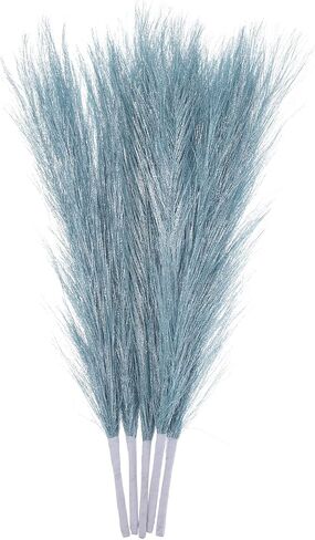 MECCANIXITY 1Pcs Faux Pampas Grass Small 45cm/17.7" Fake Fluffy Pampas Grass 7 Branches Artificial Vase Filler for Home Office Vase Wedding Decoration Champagne in Saudi Arabia